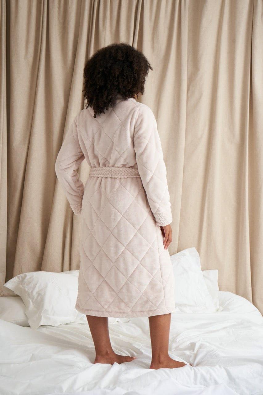 Pretty You Quilted Velour Robe in Powder Puff
