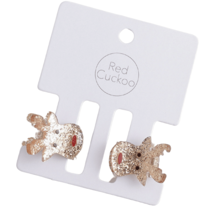 Pure Fashions Hair Accessories Reindeer Hair Claw Clips Twin Pack