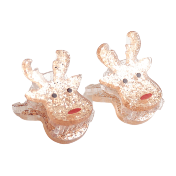 Pure Fashions Hair Accessories Reindeer Hair Claw Clips Twin Pack