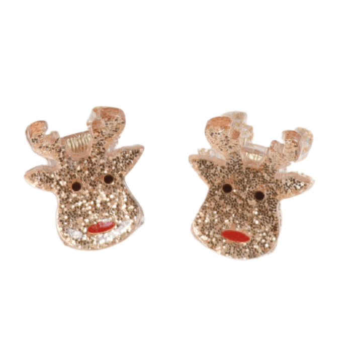 Pure Fashions Hair Accessories Reindeer Hair Claw Clips Twin Pack