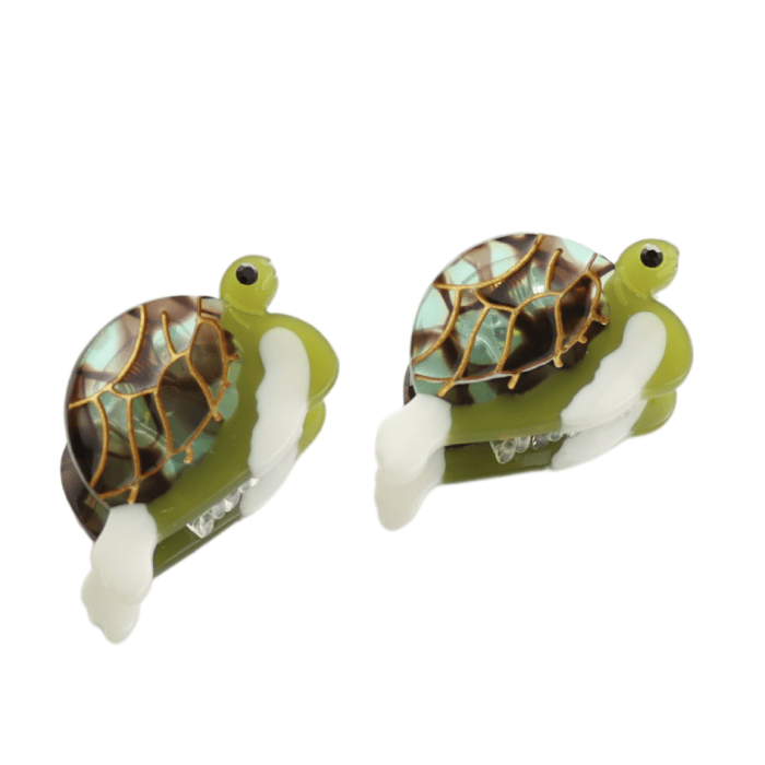 Pure Fashions Hair Accessories Turtle Hair Claw Clip Twin Pack Green