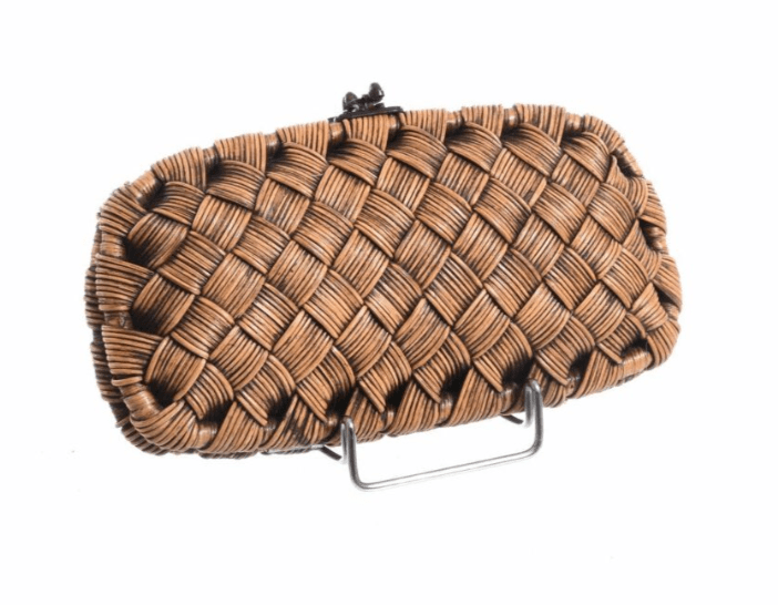 Pure Yellow Rattan Wallet Clutch