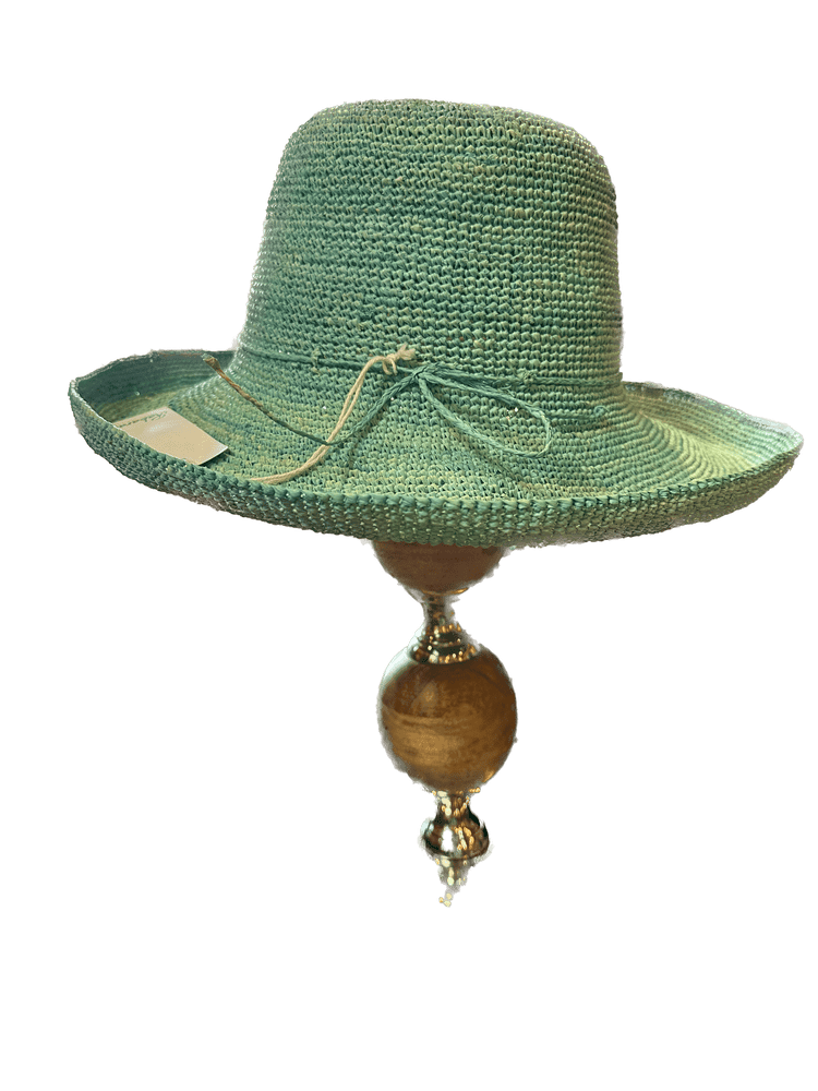 Aqua Raffia Hat