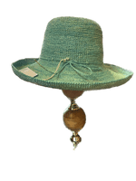 Aqua Raffia Hat