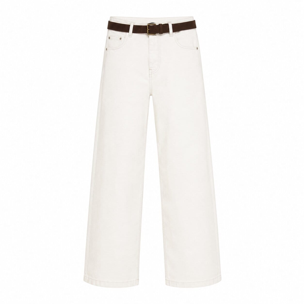 RED BUTTON Jeans Colette & Belt High Rise Jeans in Ecru