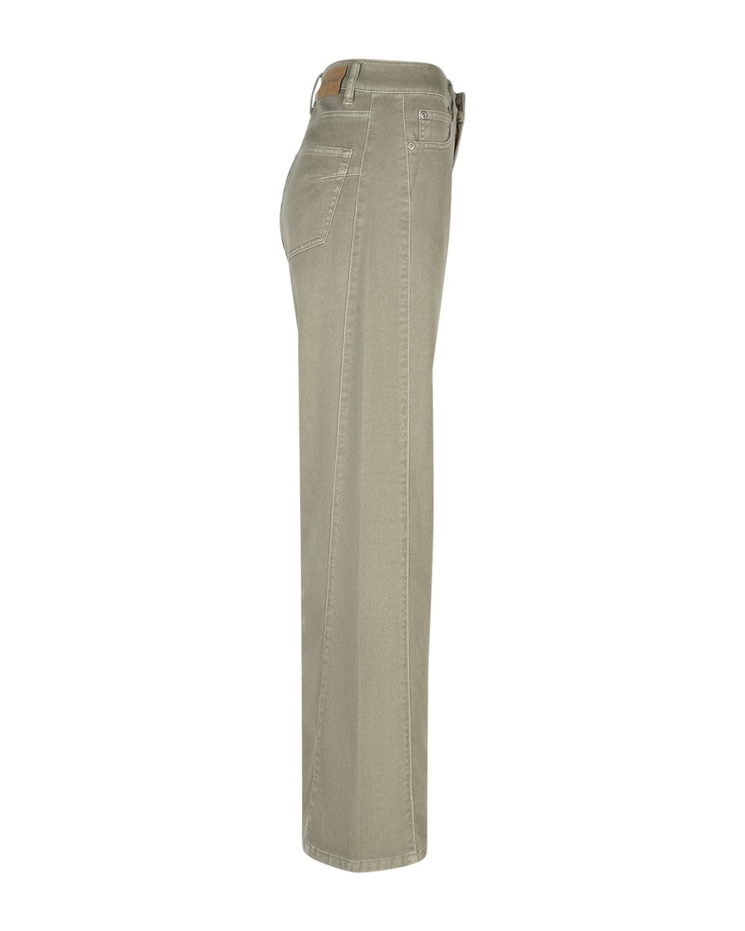 RED BUTTON Trousers Claudette Slanted Seams Twill Light Khaki Trousers
