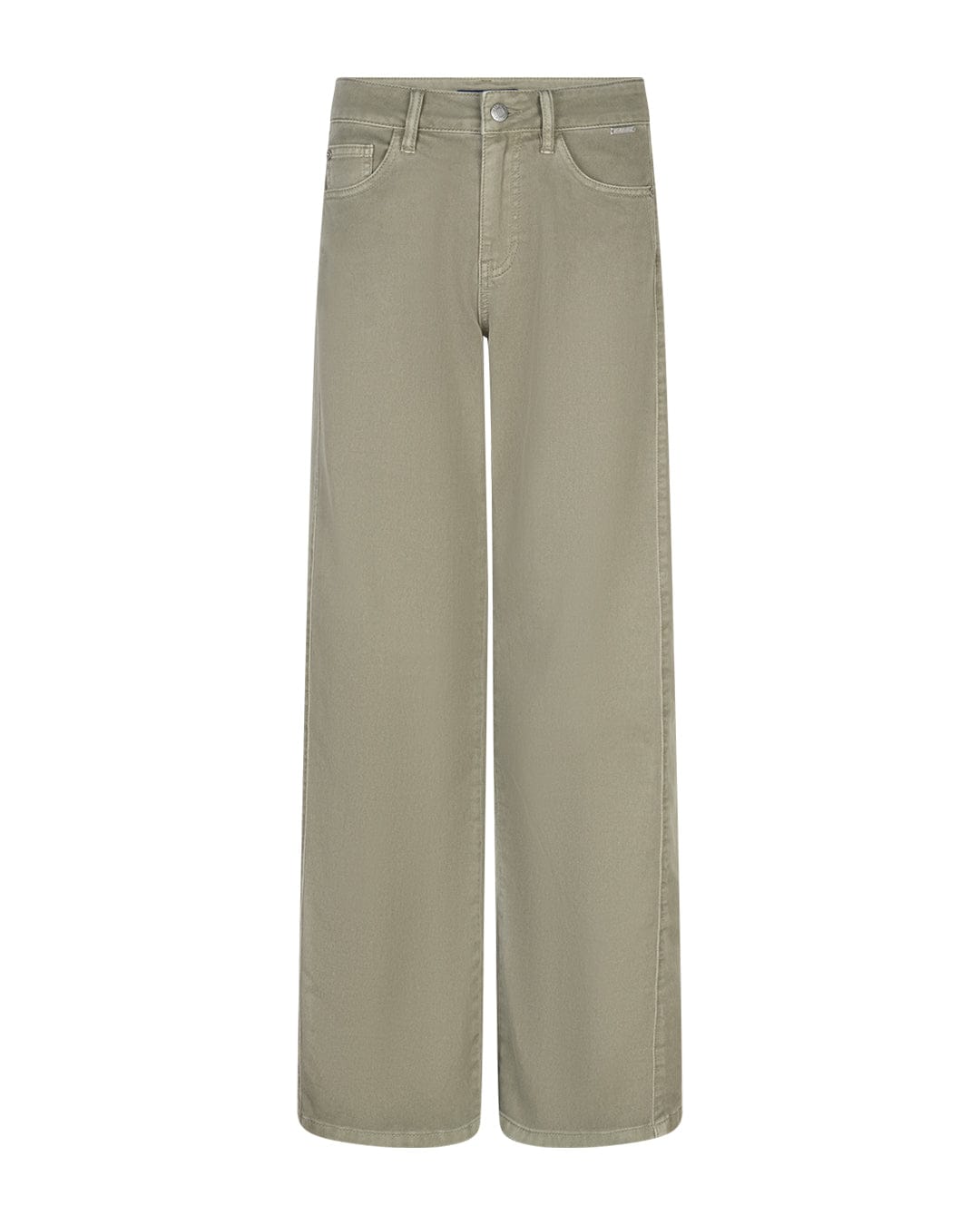 RED BUTTON Trousers Claudette Slanted Seams Twill Light Khaki Trousers