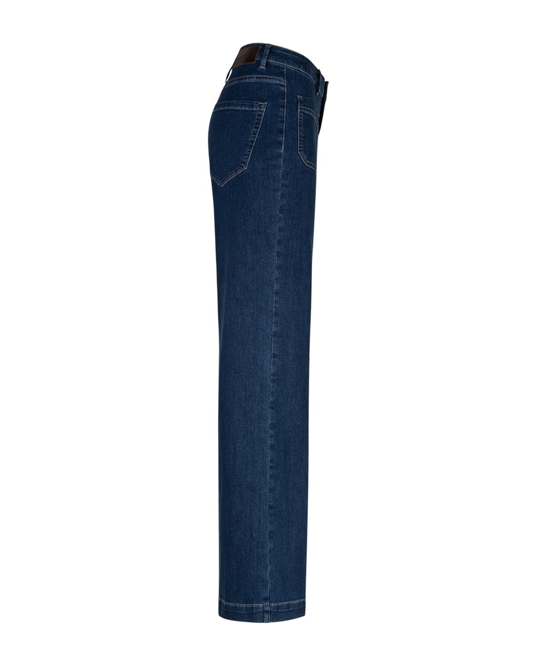 RED BUTTON Trousers Colette Front Patch Pocket Wide Leg Jeans in Midstone