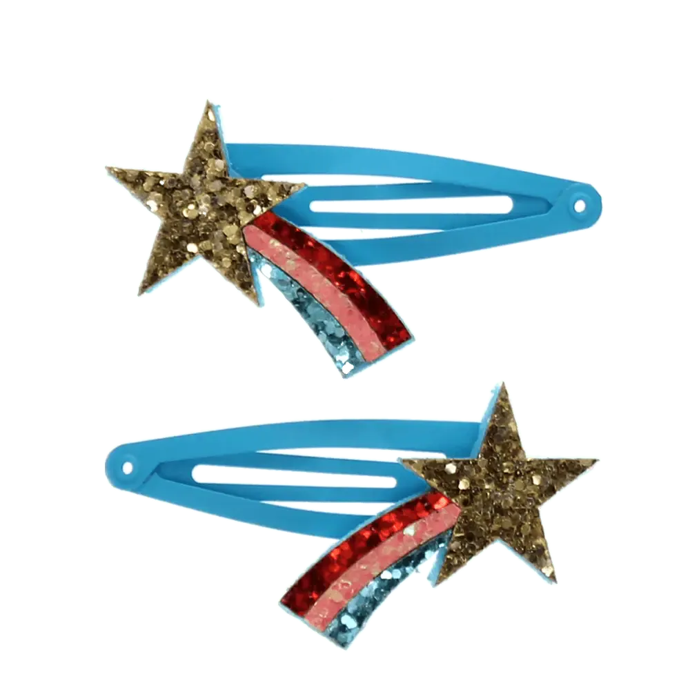Rex London Hair Accessories Glitter hair clips (set of 2) - Shooting Stars