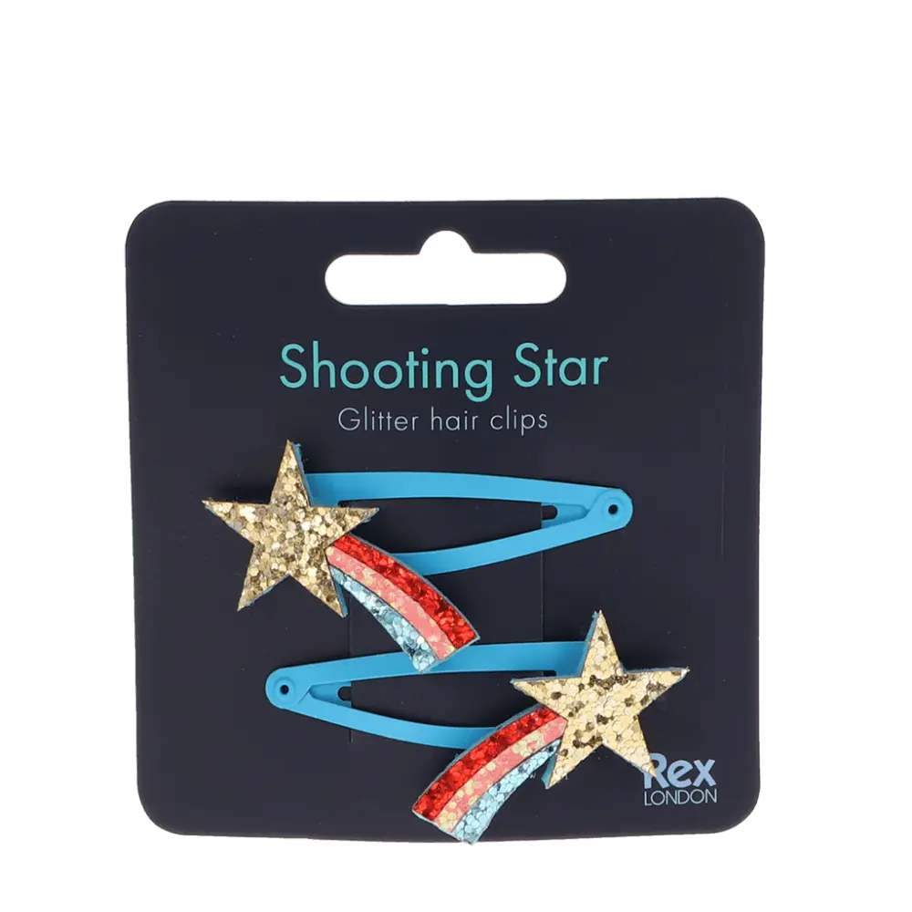 Rex London Hair Accessories Glitter hair clips (set of 2) - Shooting Stars