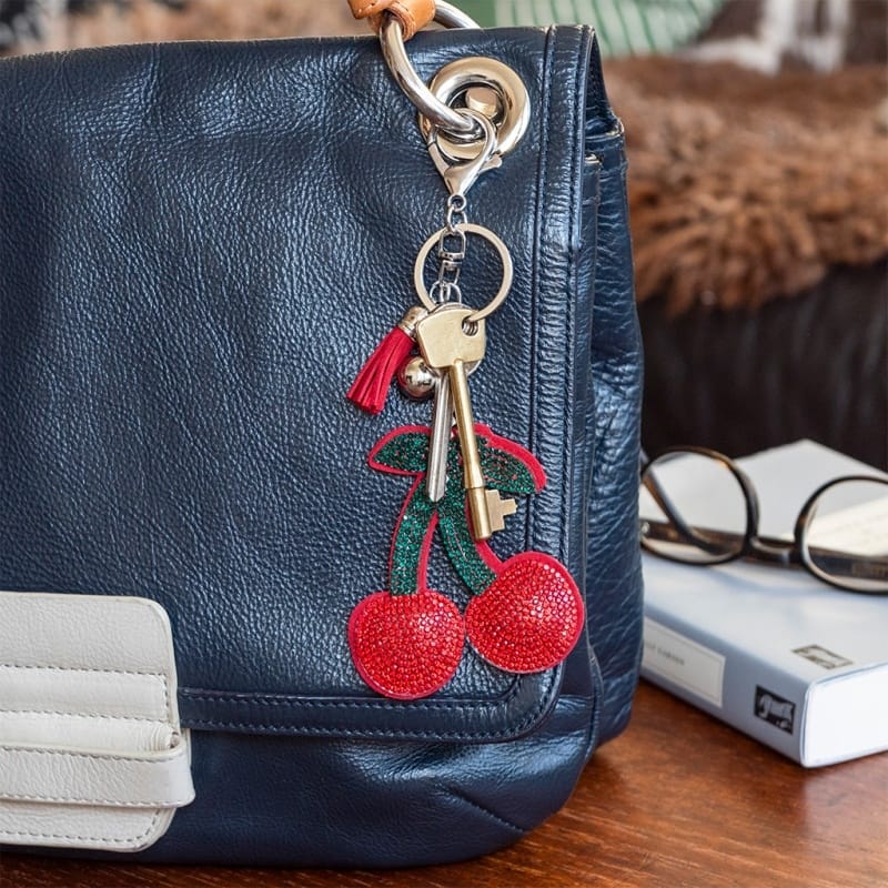 Rex London Keyrings Sparkly keyring bag charm - Cherry