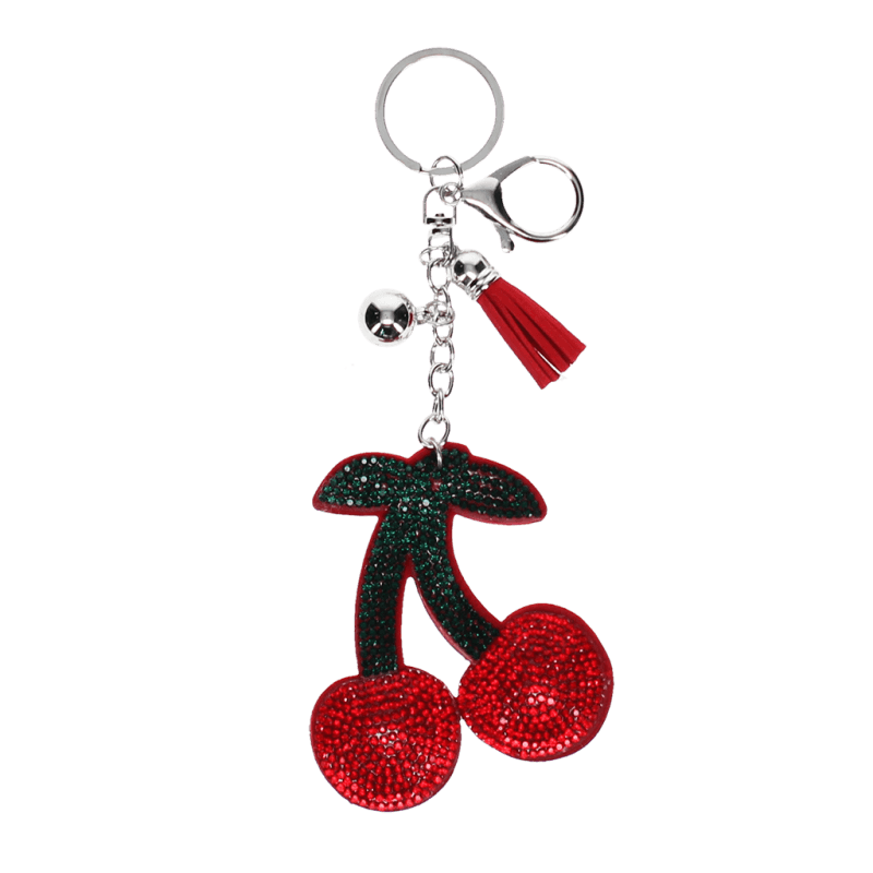 Rex London Keyrings Sparkly keyring bag charm - Cherry