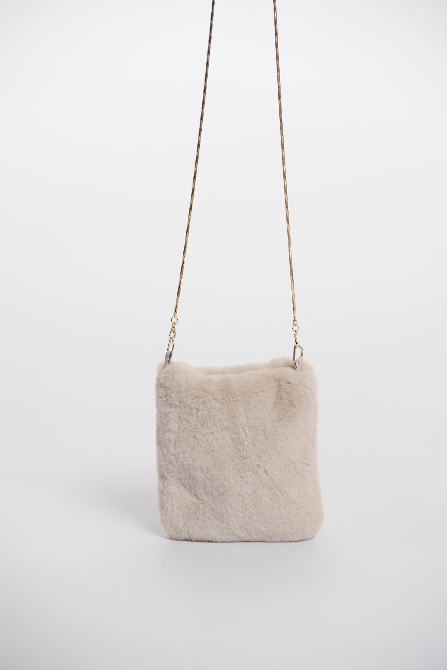 Rino & Pelle Bags Doxy Faux Fur Shoulder Bag in Birch