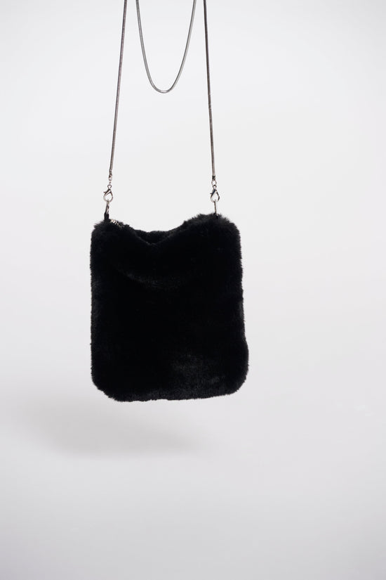 Rino & Pelle Bags Doxy Faux Fur Shoulder Bag in Black
