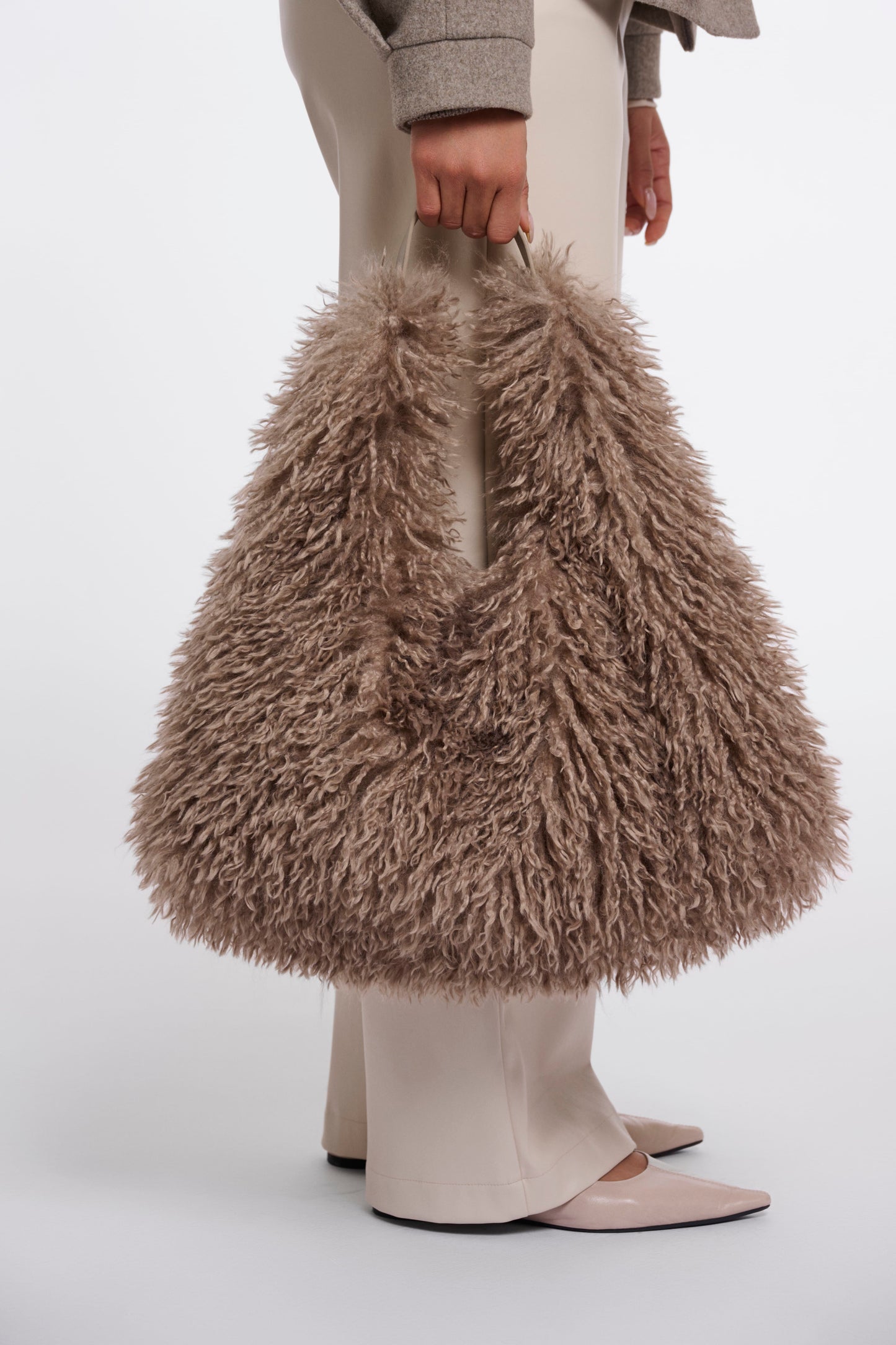 Rino & Pelle Bags Gusta Plush Faux Fur Shoulder Bag