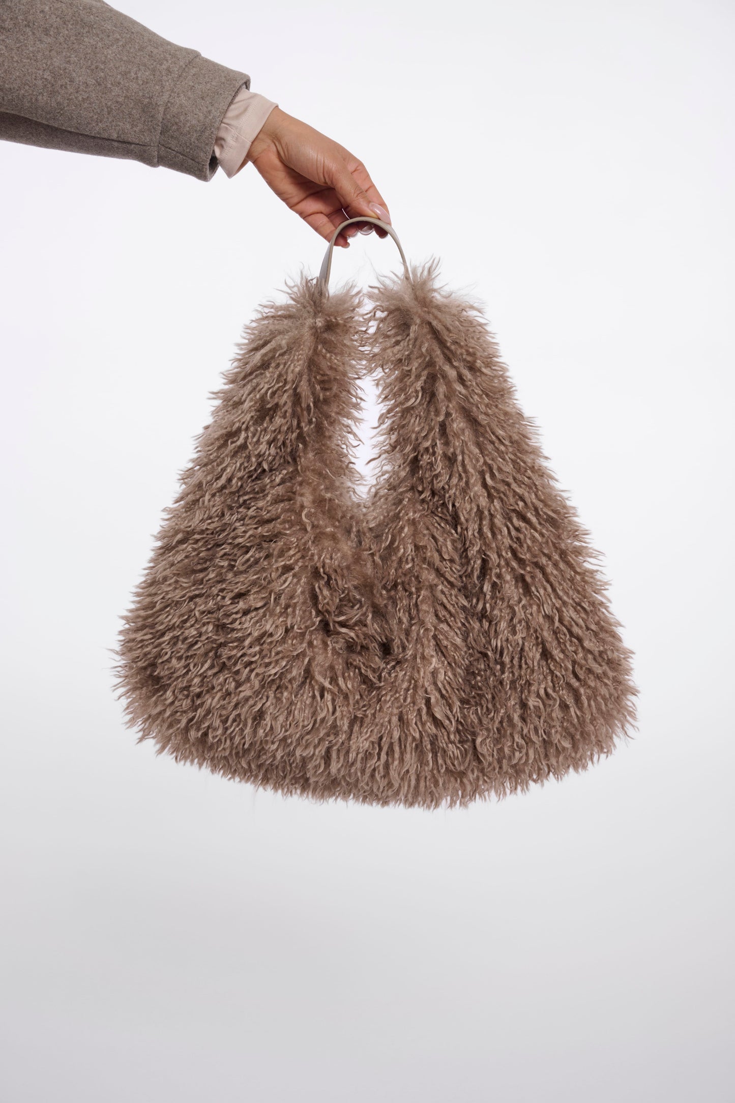 Rino & Pelle Bags Gusta Plush Faux Fur Shoulder Bag