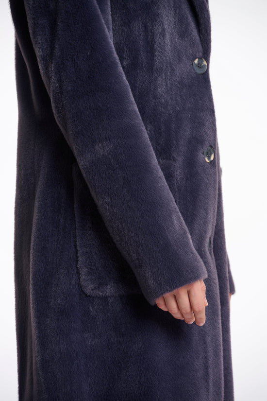 Rino & Pelle Coats Lenna Faux Fur Coat in Night Grey