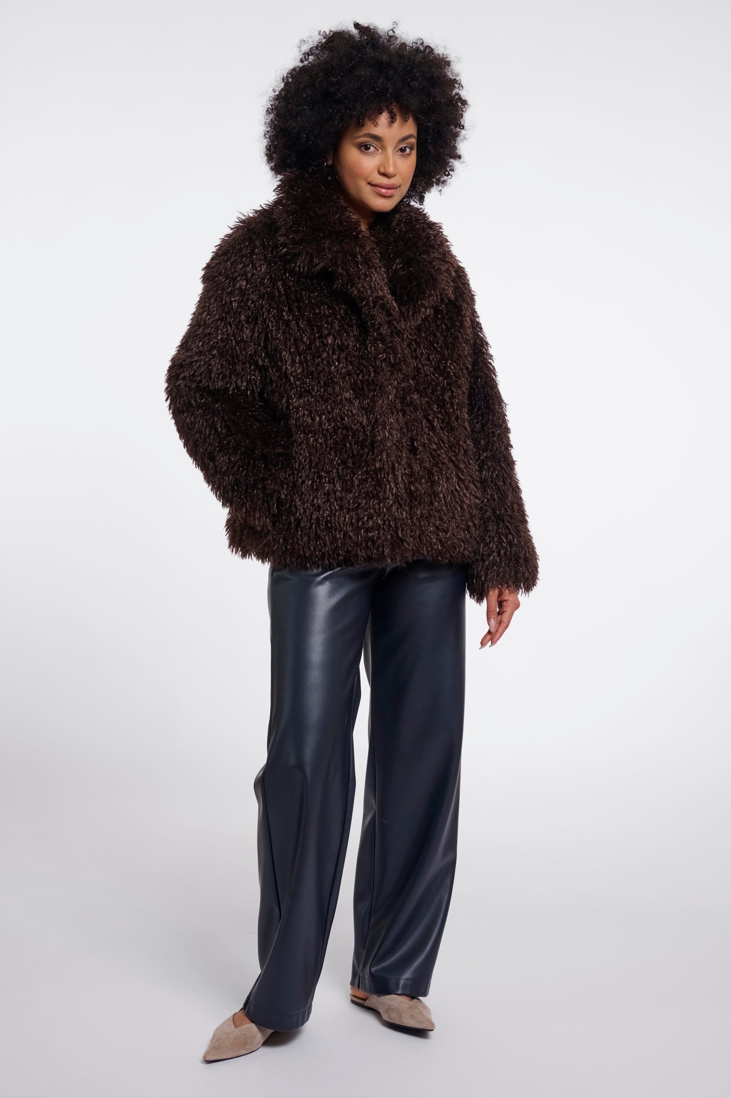 Rino & Pelle Coats Lias Faux Fur Jacket with Revere Collar