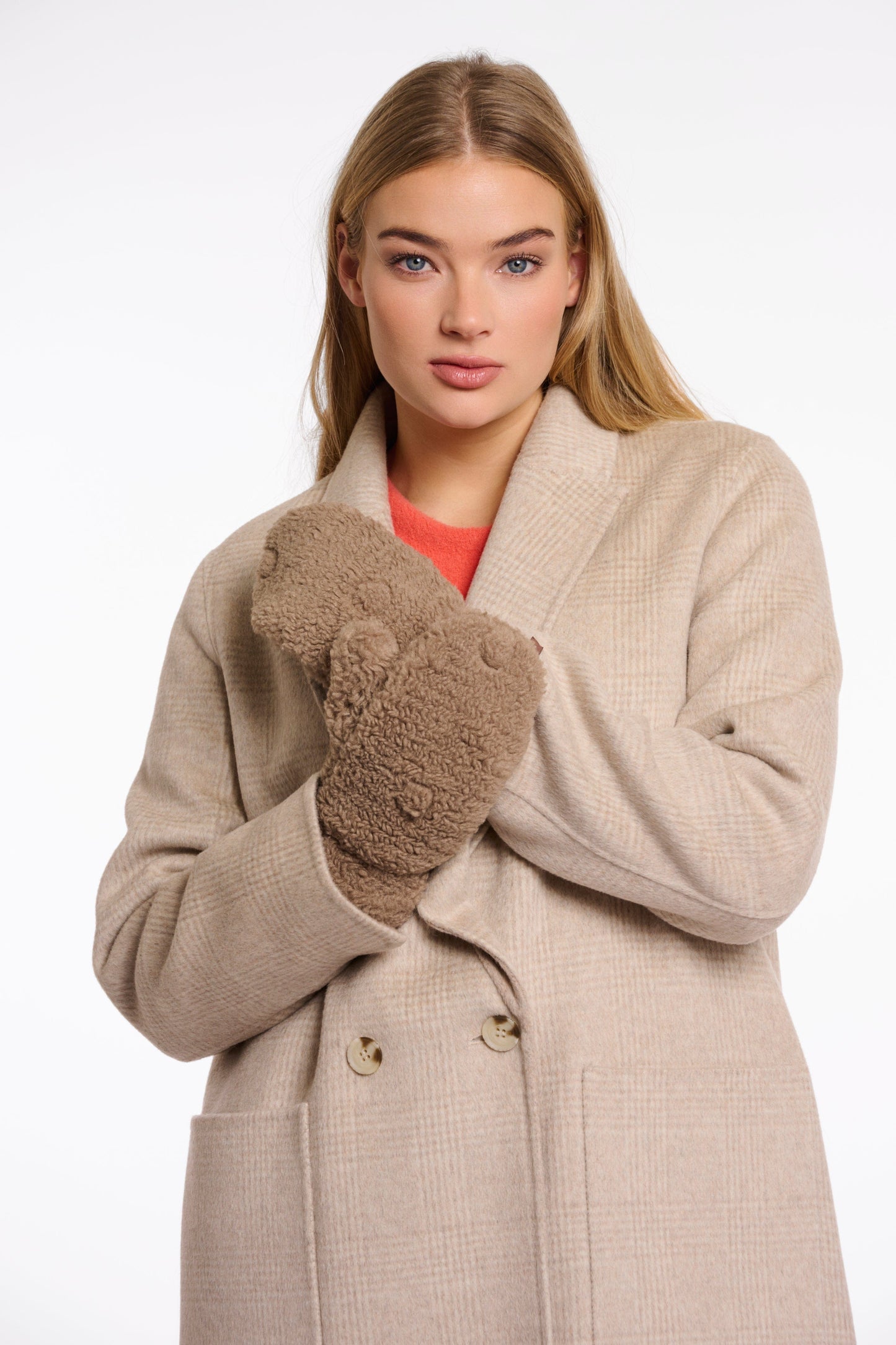 Rino & Pelle Hats & Gloves Aleida Teddy Gloves in Toffee