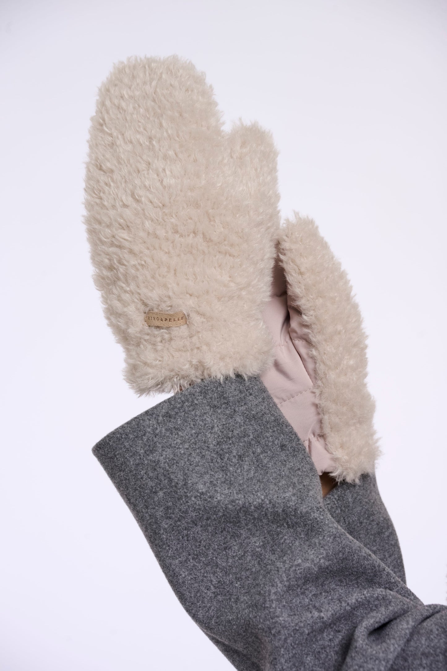 Rino & Pelle Hats & Gloves Rin Faux Fur Mittens in Birch