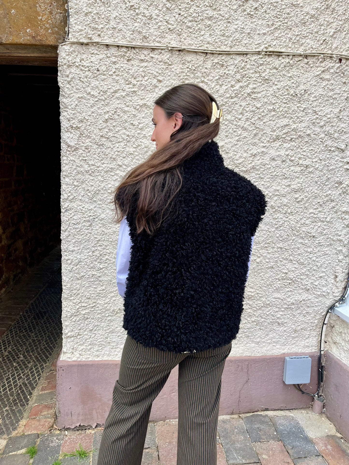 Rino & Pelle JACKET Freya Teddy Waistcoat in Black