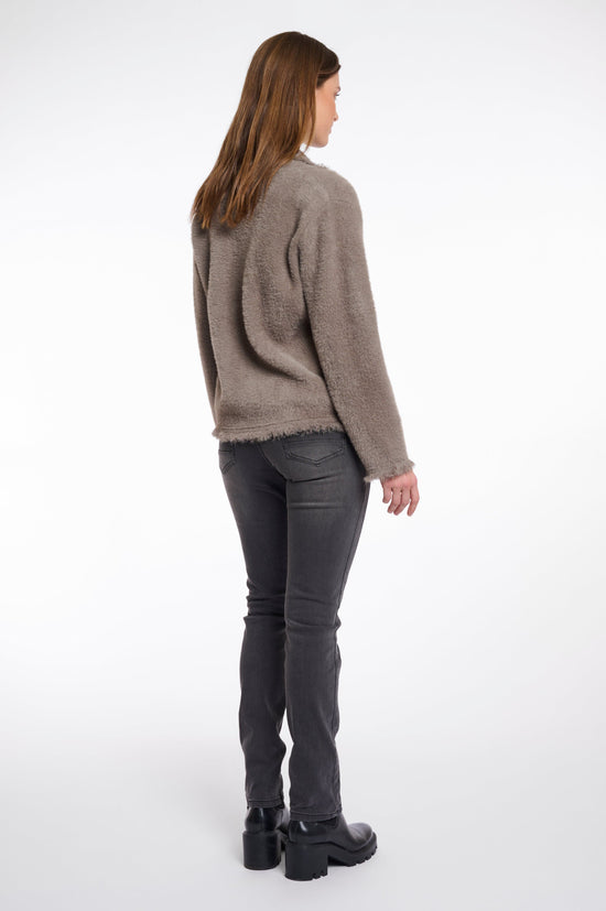 Rino & Pelle JACKET Sena Cardigan with Fringe in Taupe