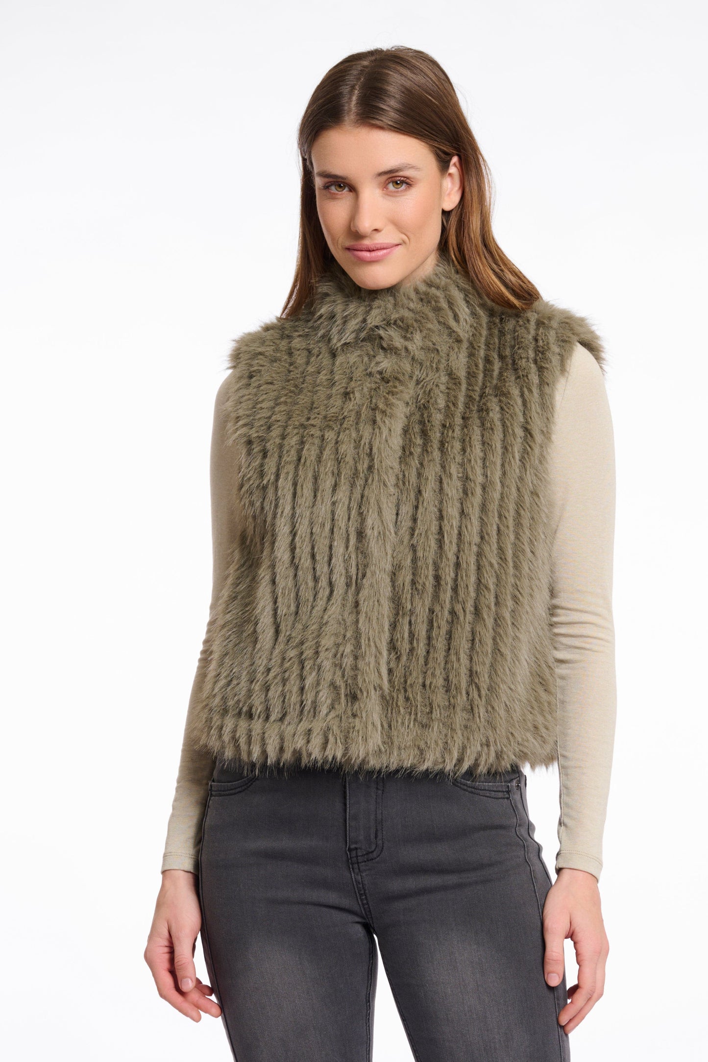 Rino & Pelle Jackets Dava Gilet in Green Ash