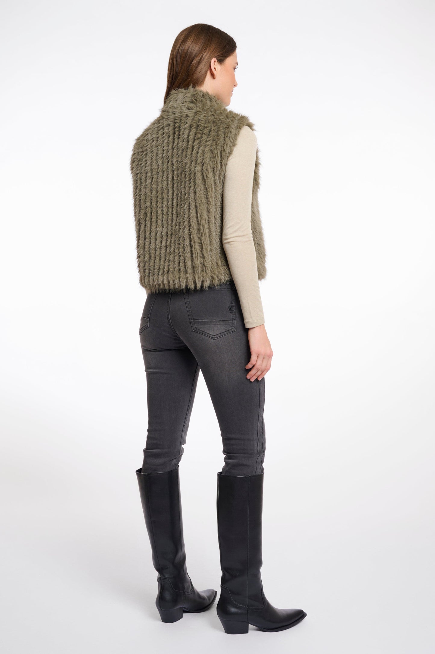 Rino & Pelle Jackets Dava Gilet in Green Ash