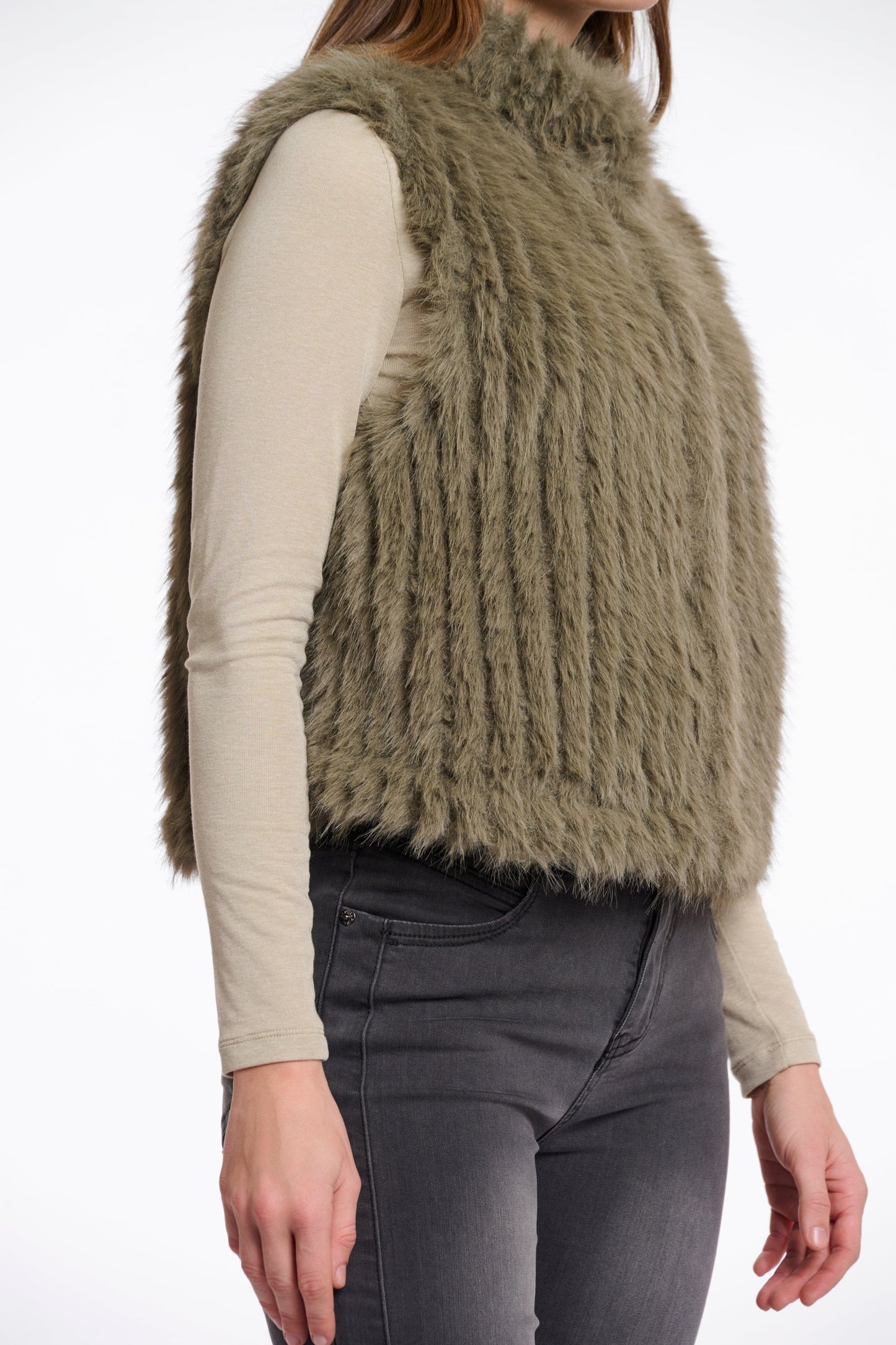 Rino & Pelle Jackets Dava Gilet in Green Ash
