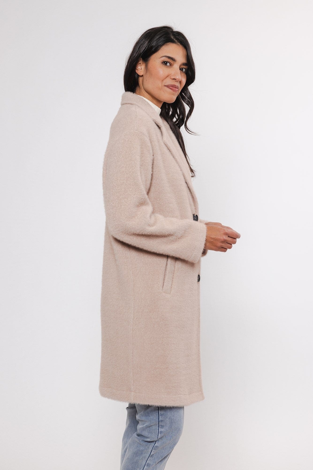 Rino & Pelle Jackets Gwen Single Breasted Coat in Light Powder