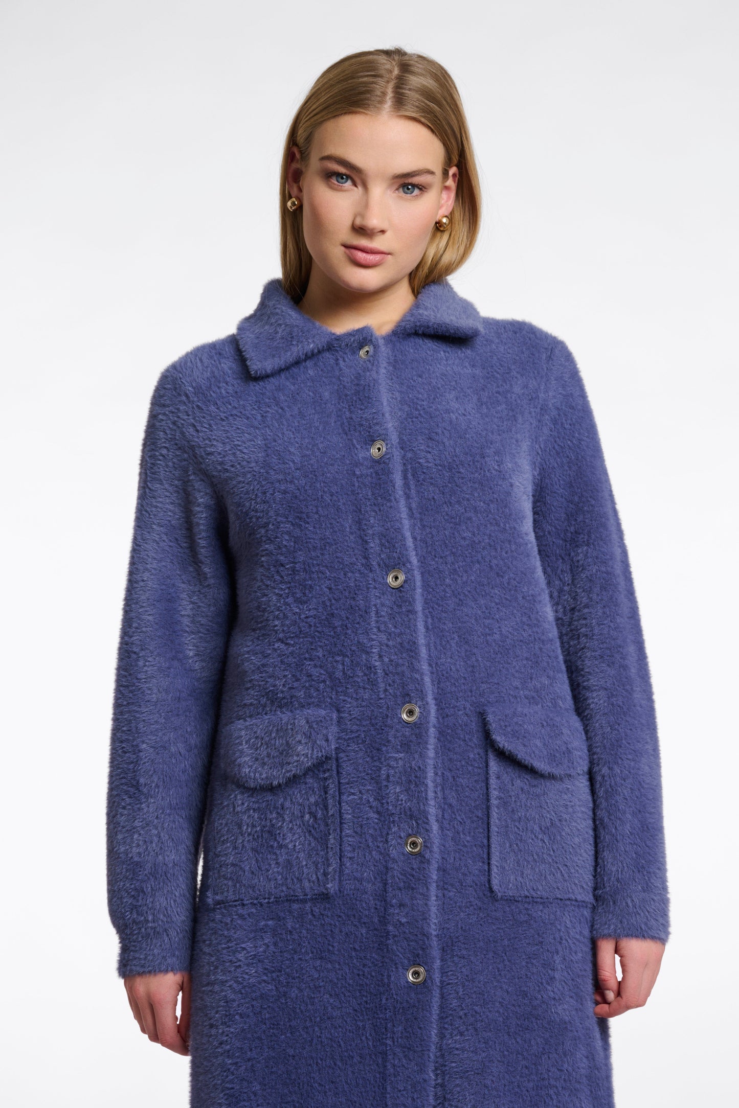 Rino & Pelle Knitwear Dycke Cardigan in Blue Shadow