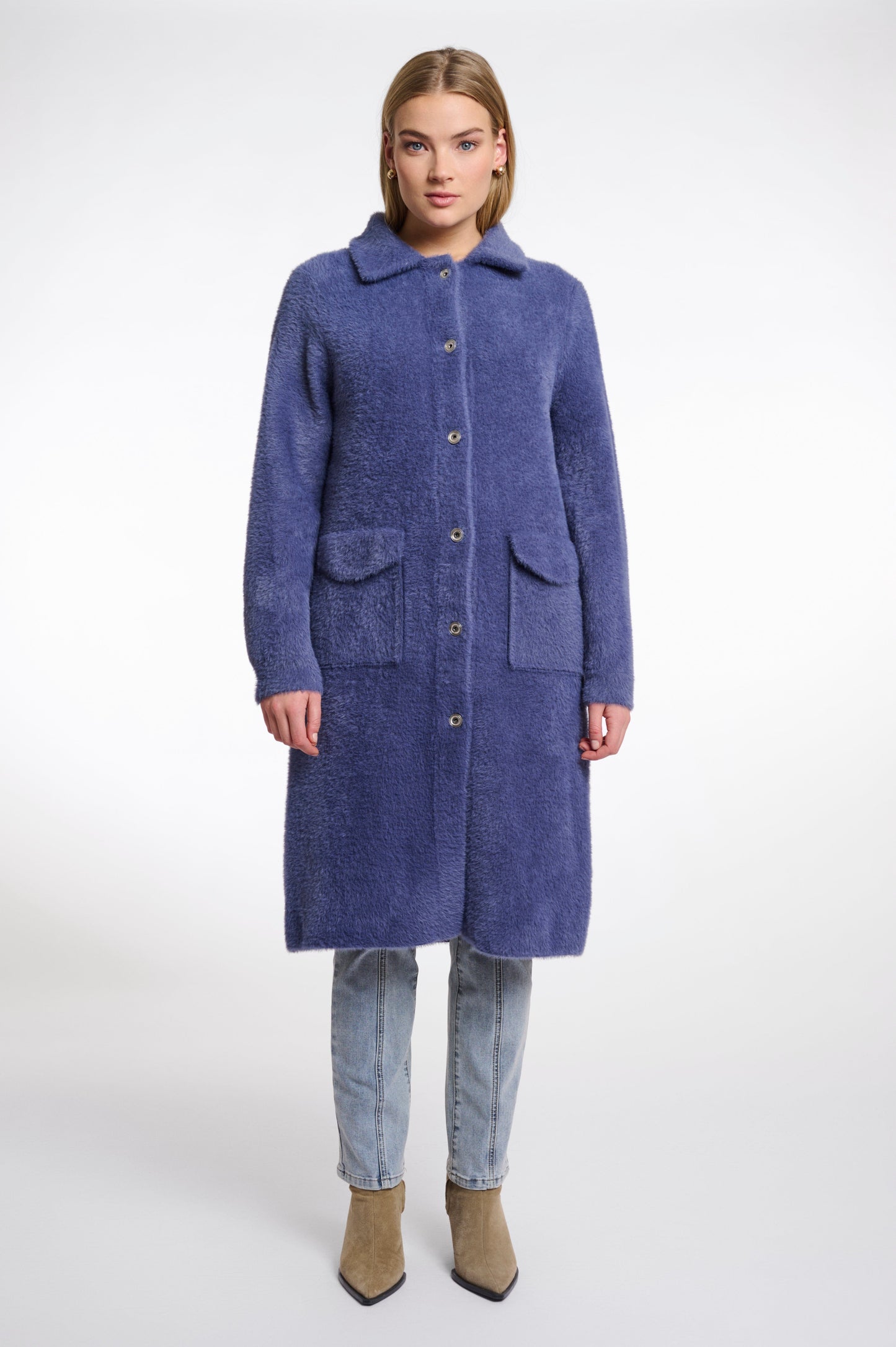 Rino & Pelle Knitwear Dycke Cardigan in Blue Shadow