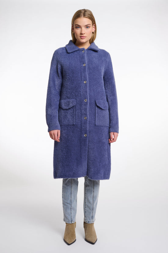 Rino & Pelle Knitwear Dycke Cardigan in Blue Shadow