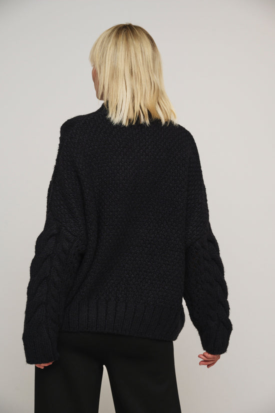 Rino & Pelle Knitwear Kelson Turtleneck Knit in Black