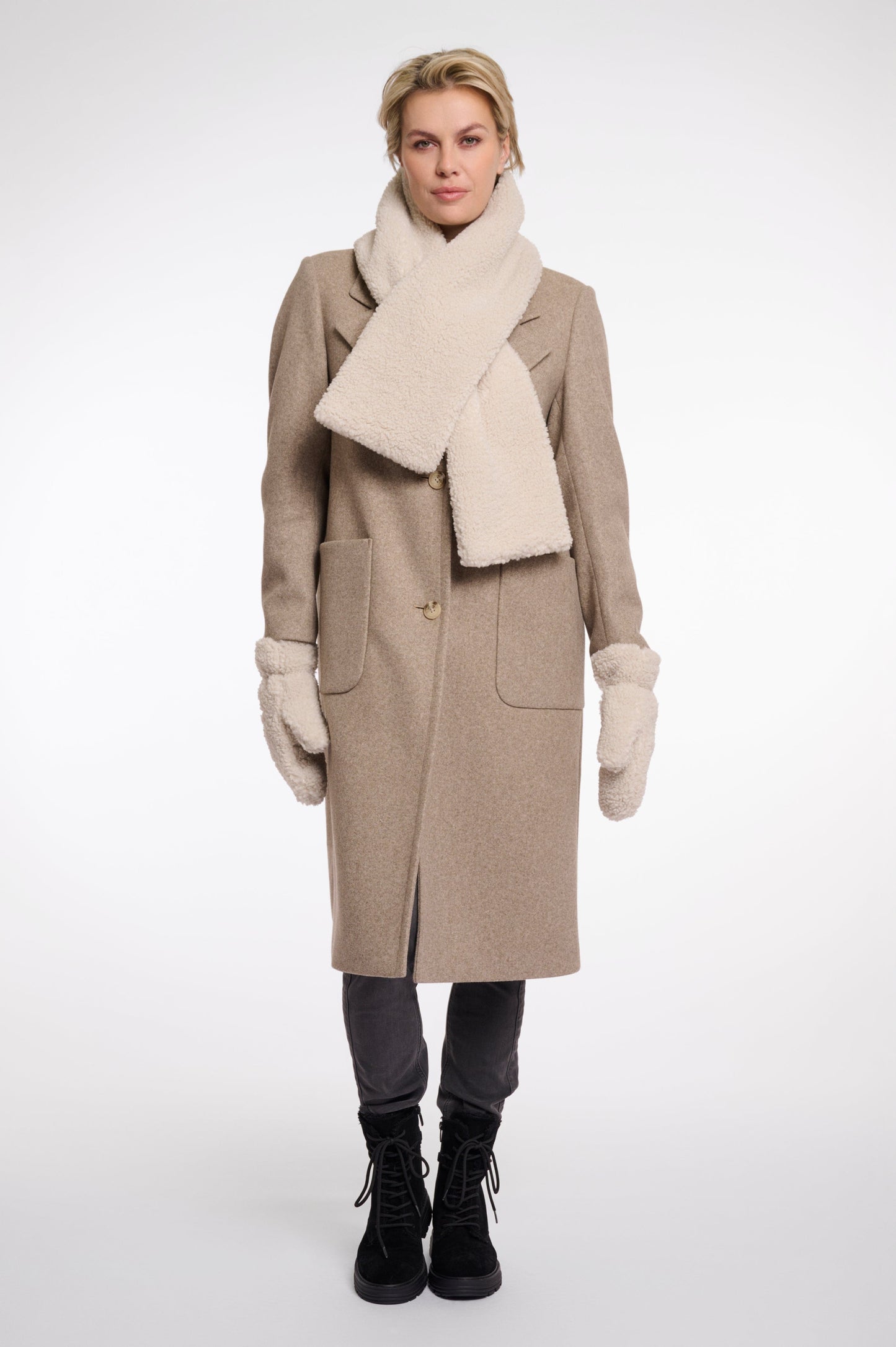 Rino & Pelle Scarves Asho Teddy Scarf in Birch