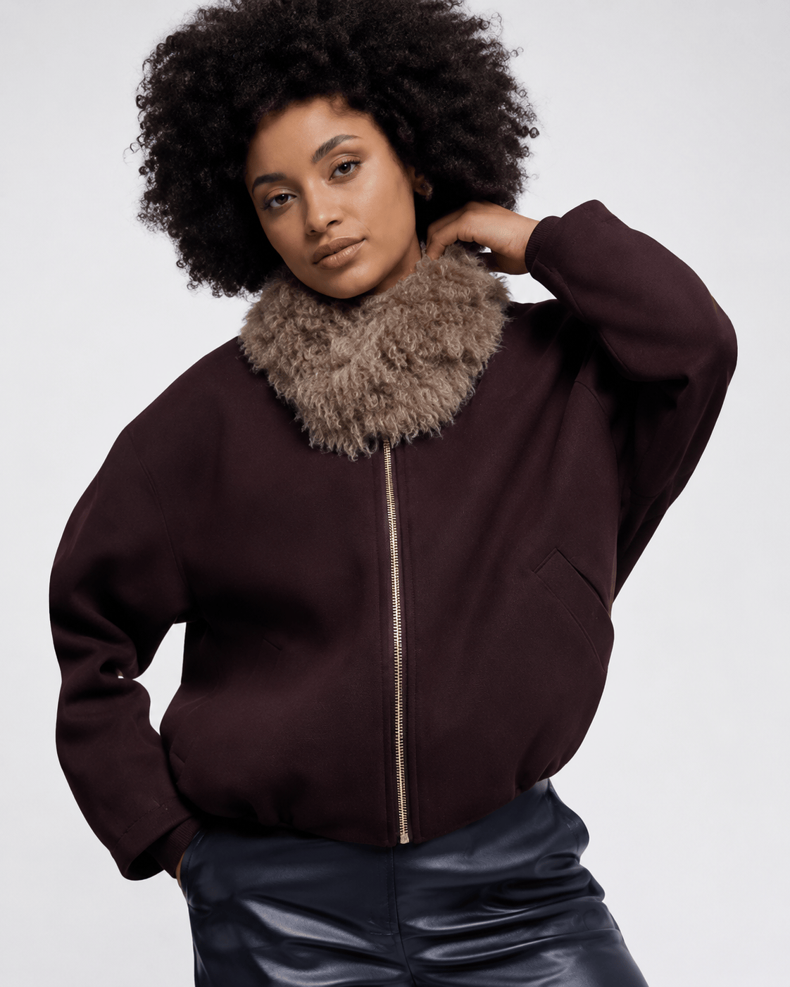 Rino & Pelle Scarves Banu Magnetic Scarf in Mocha Latte