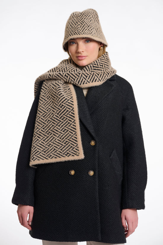 Rino & Pelle Scarves Leah Scarf in Sand Graphic
