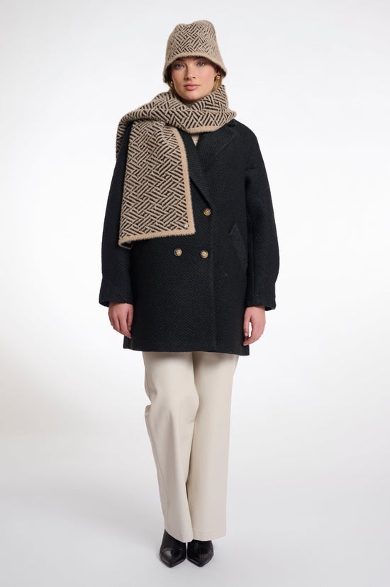 Rino & Pelle Scarves Leah Scarf in Sand Graphic