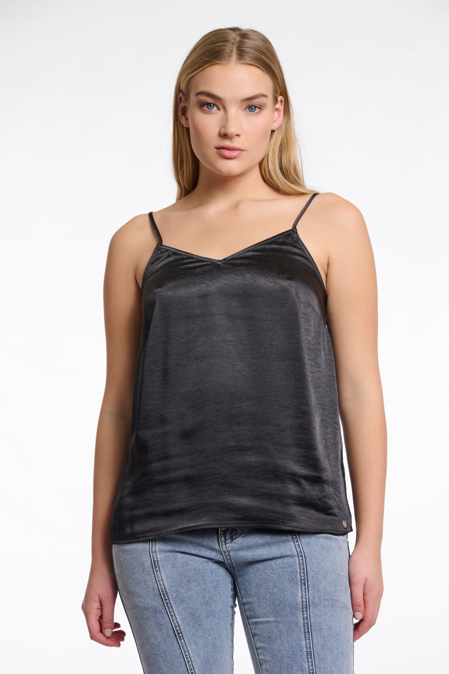 Rino & Pelle Tops Ivy Satin Top with Adjustable Straps