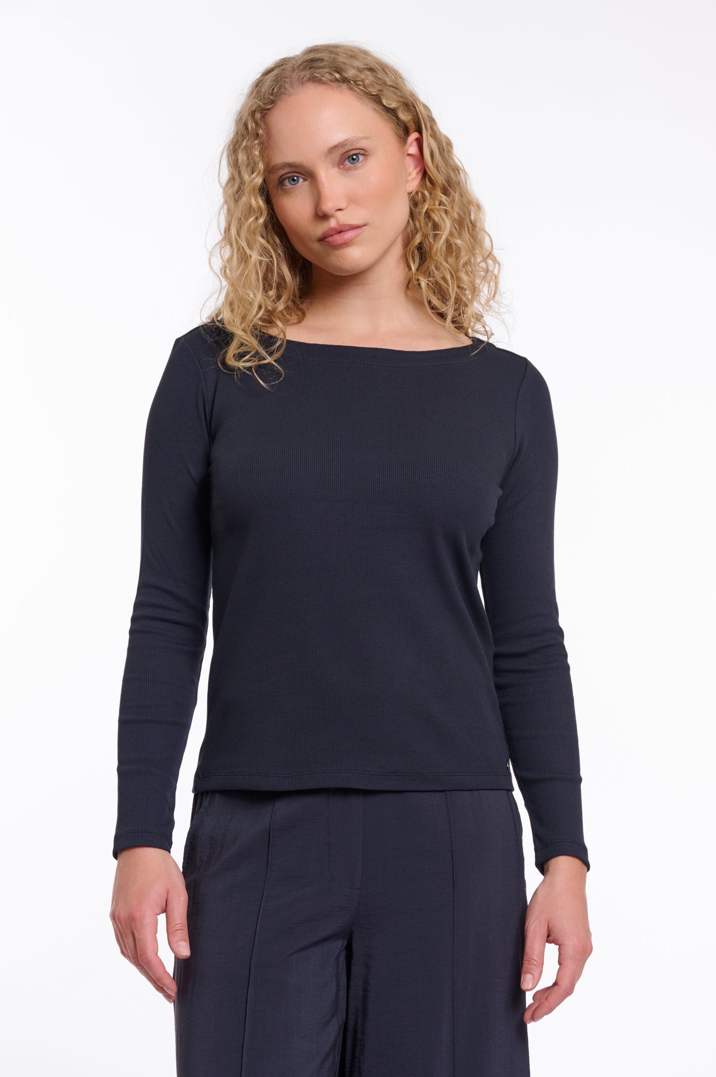 Rino & Pelle Tops Sienna Boatneck Top in Dark Navy