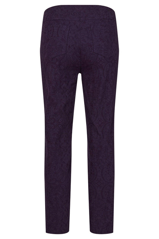 Robell Bella Paisley Trousers in Purple 68 CM