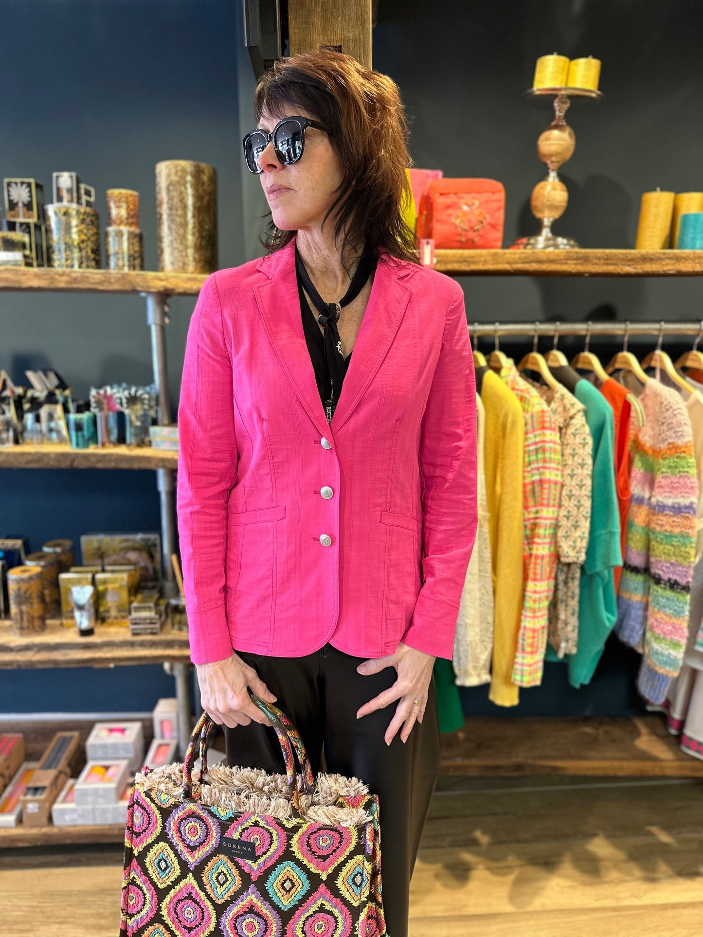 Robell Emilia Jacket in Hot Pink