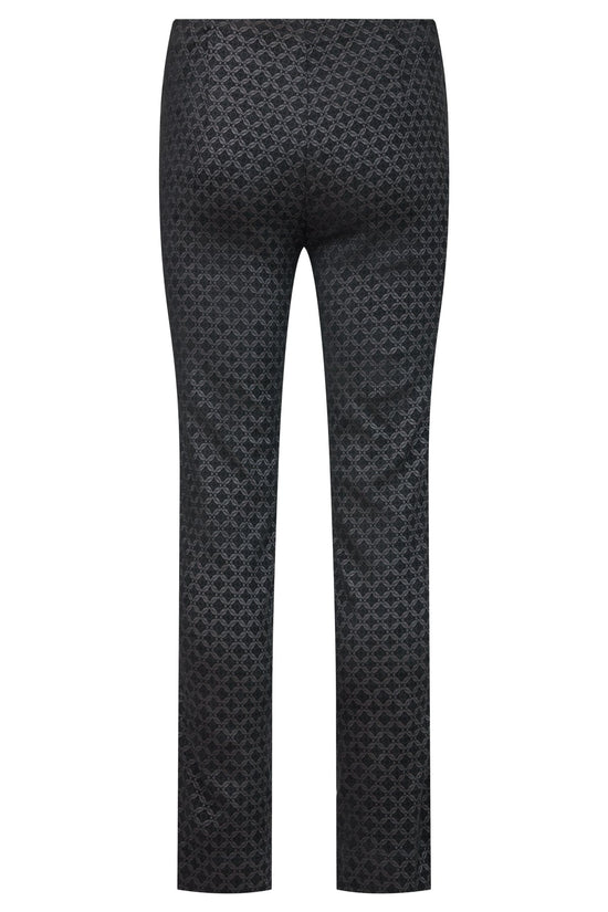 Robell Trousers Rose Trousers in Geometric Black