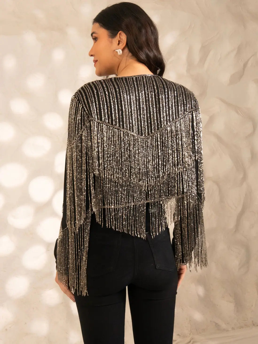Rose and Nancy Jackets Scarlett Silver Fringe Jacket