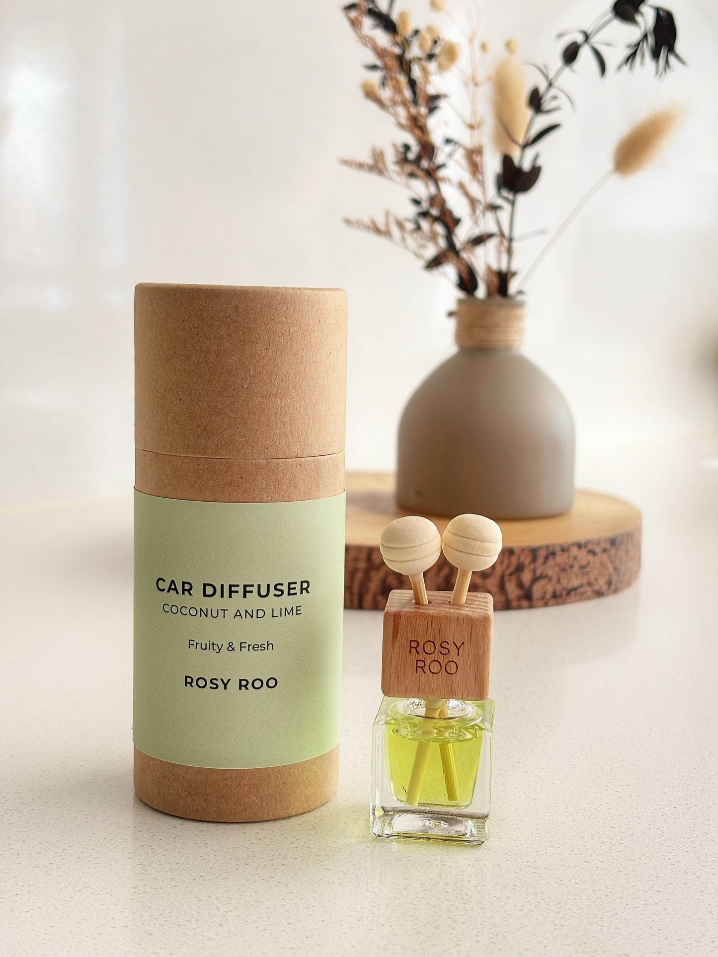Rosy Roo Car Diffuser – Coconut & Lime