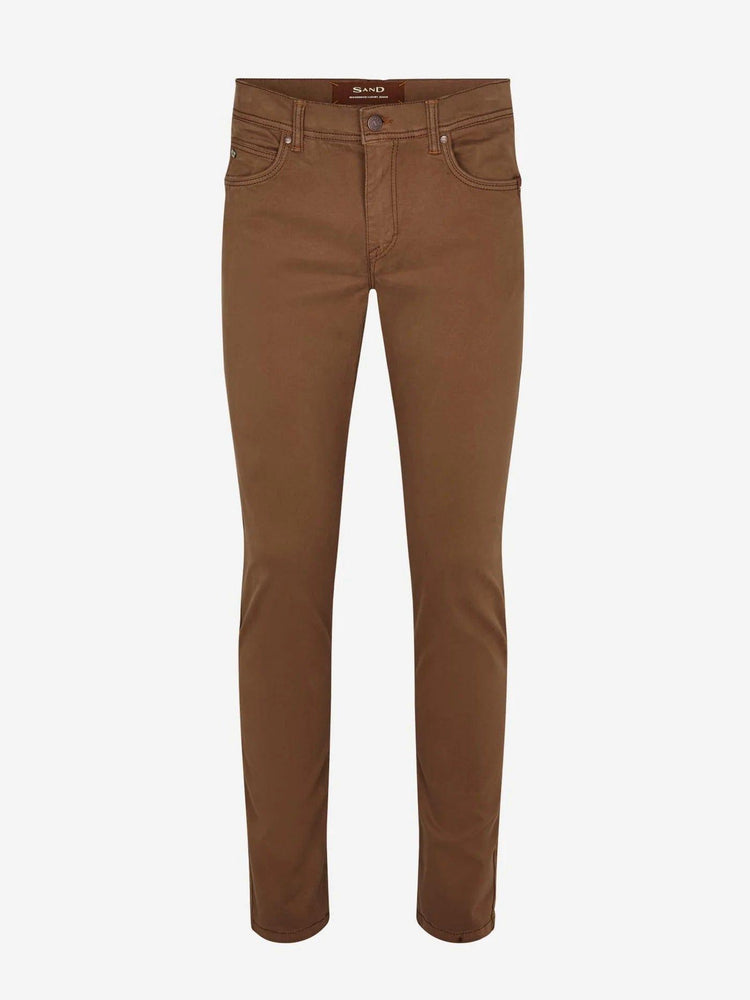 Burton Suede Touch Trousers in Chocolate Brown