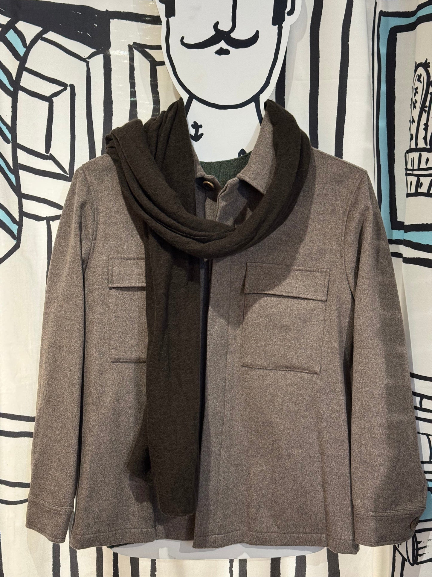 SAND - Mens Mens Jackets Aiden Cashmere Blend Shacket in Fawn