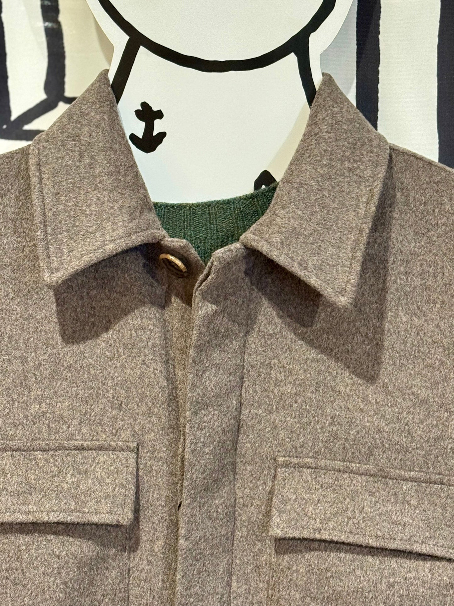 SAND - Mens Mens Jackets Aiden Cashmere Blend Shacket in Fawn