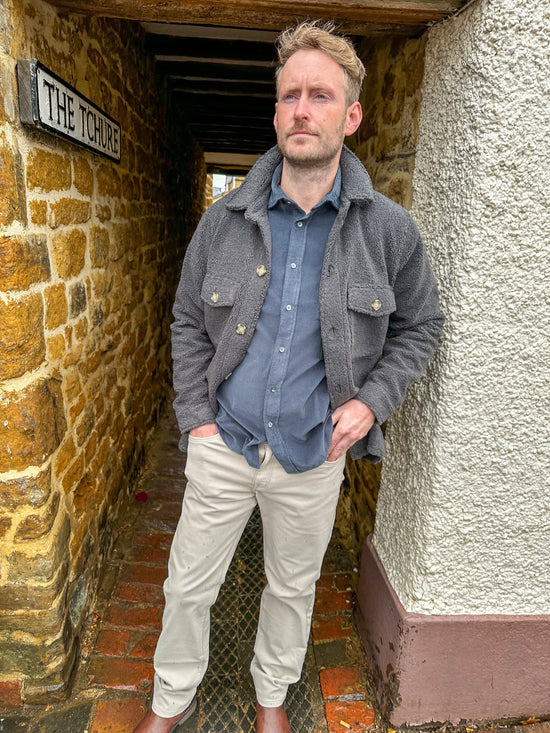 SAND - Mens Mens Jackets Anders Teddy Over Shirt in CHARCOAL