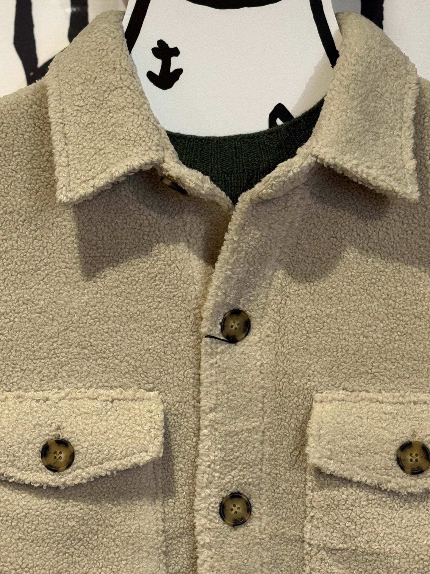 SAND - Mens Mens Jackets Anders Teddy Over Shirt in Cream